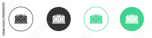 Chess clock icon Minimal Flat Line Vector Icon Set.