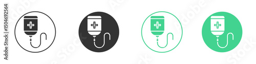 Chemotherapy icon Minimal Flat Line Vector Icon Set.