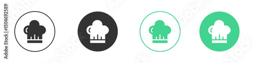 Chef hat icon Minimal Flat Line Vector Icon Set.