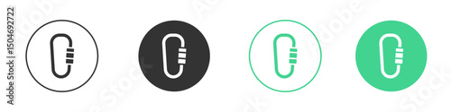 Carabiner icon Minimal Flat Line Vector Icon Set.