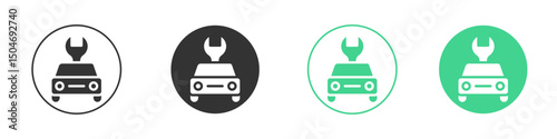 Car repair icon Minimal Flat Line Vector Icon Set.