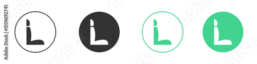 Car seat icon Minimal Flat Line Vector Icon Set.