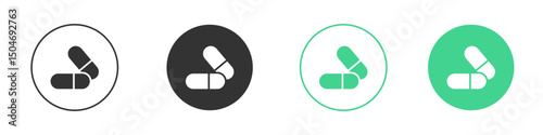 Capsule icon Minimal Flat Line Vector Icon Set.