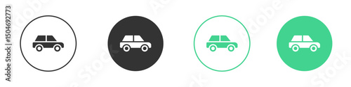 Car icon Minimal Flat Line Vector Icon Set.
