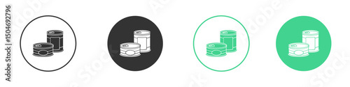 Can food icon Minimal Flat Line Vector Icon Set.