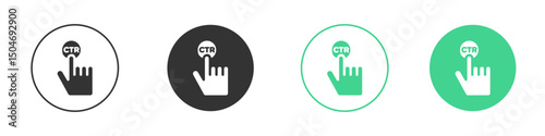 CTR icon Minimal Flat Line Vector Icon Set.