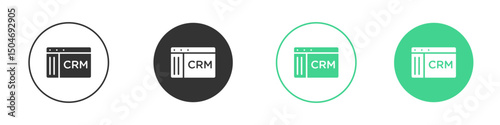 CRM icon Minimal Flat Line Vector Icon Set.