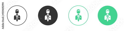 Businessman icon Minimal Flat Line Vector Icon Set.