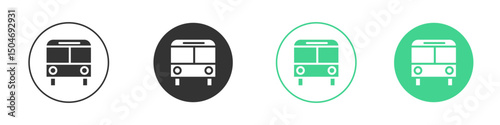 Bus icon Minimal Flat Line Vector Icon Set.