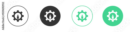 Business development icon Minimal Flat Line Vector Icon Set.