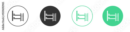 Bunk bed icon Minimal Flat Line Vector Icon Set.