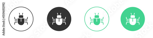 Bug icon Minimal Flat Line Vector Icon Set.