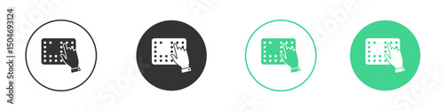 Braille icon Minimal Flat Line Vector Icon Set.