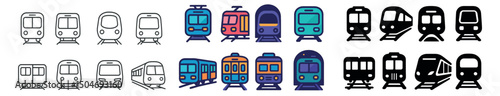 Transportation icon collection: flat, silhouette, and colorful set for travel design