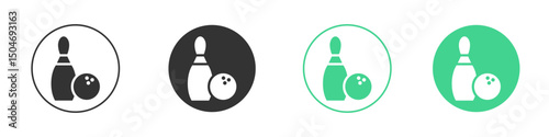 Bowling icon Minimal Flat Line Vector Icon Set.