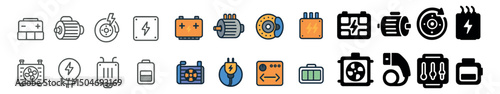 Technology and electronic device icons collection in bold and pastel style. gadget set