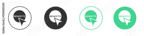 benefits icon Minimal Flat Line Vector Icon Set.