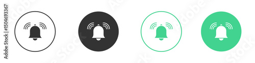 Bell icon Minimal Flat Line Vector Icon Set.