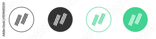 Bacon icon Minimal Flat Line Vector Icon Set.