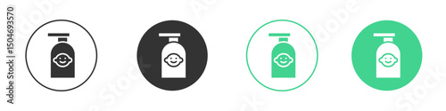Baby shampoo icon Minimal Flat Line Vector Icon Set.