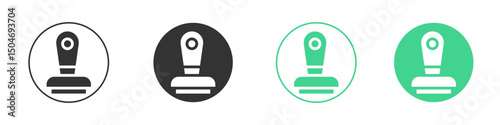 Approval stamp icon Minimal Flat Line Vector Icon Set.