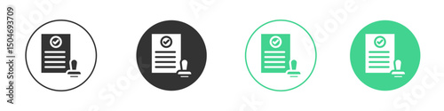 Approved document icon Minimal Flat Line Vector Icon Set.
