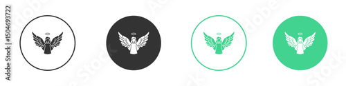 Angel icon Minimal Flat Line Vector Icon Set.