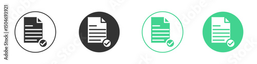 Accept document icon Minimal Flat Line Vector Icon Set.