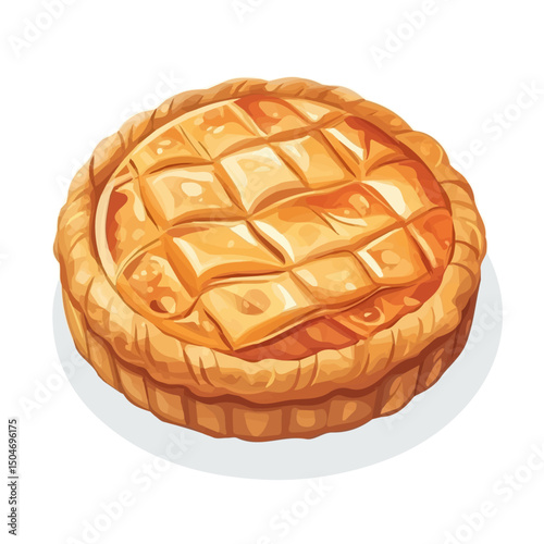 Galette, flat 2D isometric cartoon vector image isolated on white background.