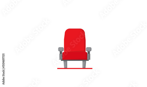 Red Cinema Seat Vector Illustration