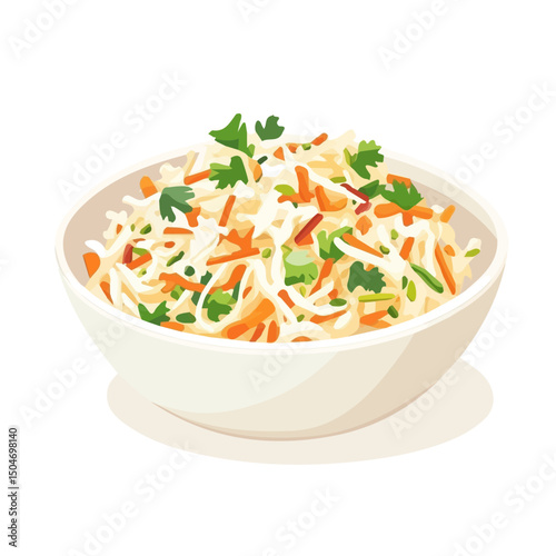 Coleslaw, cartoon vector illustration, flat 2D isometric style, white background.