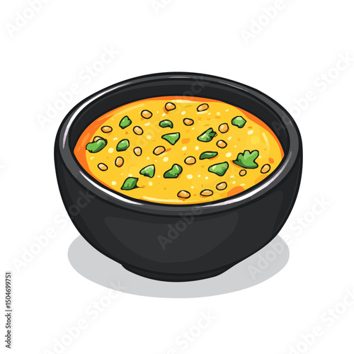 Dhal, cartoon vector illustration, flat 2D isometric style, white background.