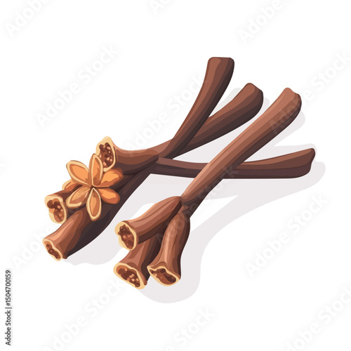 Clove, cartoon vector illustration, flat 2D isometric style, white background.