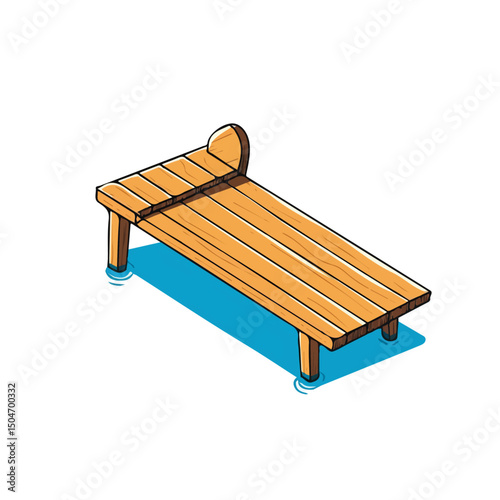 Diving Board, 2D isometric flat cartoon vector illustration isolated on white background.