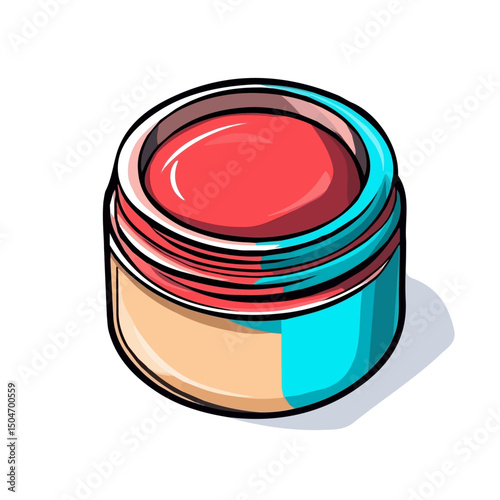Eyebrow Gel, vector graphic, 2D flat isometric cartoon illustration on white background.
