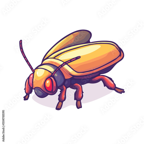Cockroach, 2D isometric flat cartoon vector illustration isolated on white background.