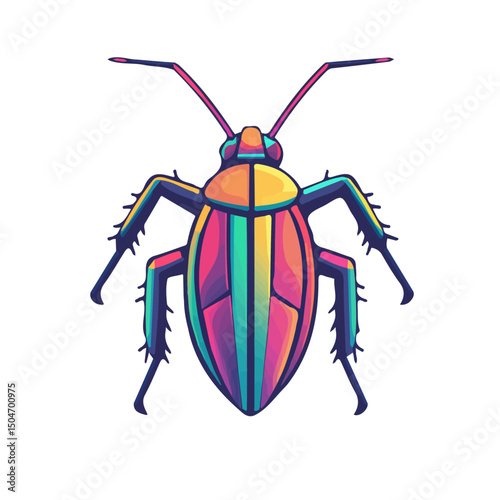Cockroach, flat 2D isometric cartoon vector image isolated on white background.