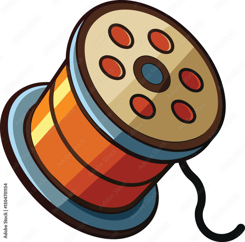 Obraz premium Orange Thread Spool Sewing Craft Icon