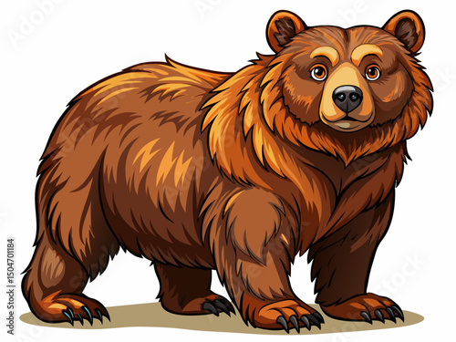 vector of Brown bear isolated on transparent background