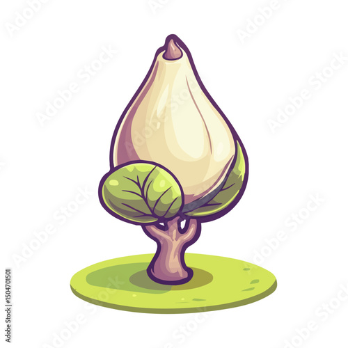 Fig, flat 2D isometric cartoon vector image isolated on white background.