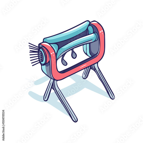 Eyelash Curler, cartoon vector illustration, flat 2D isometric style, white background.
