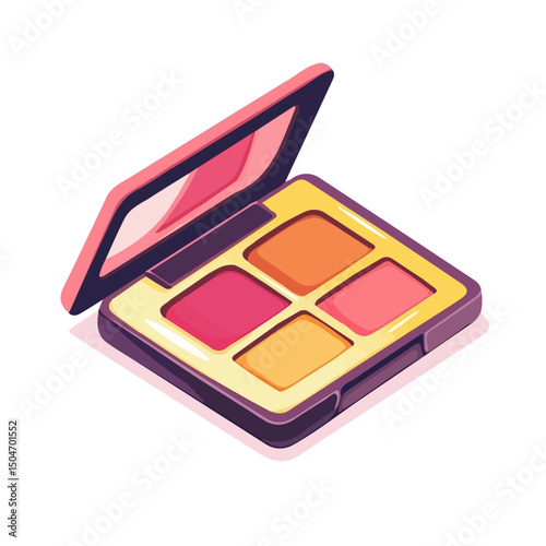 Eyeshadow, vector graphic, 2D flat isometric cartoon illustration on white background.
