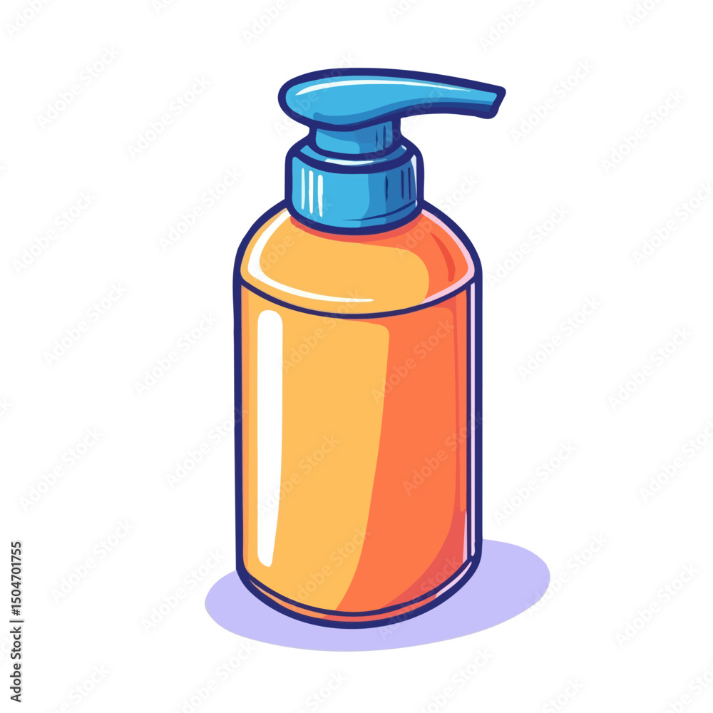 Fototapeta premium Conditioner, flat 2D isometric cartoon vector image isolated on white background.