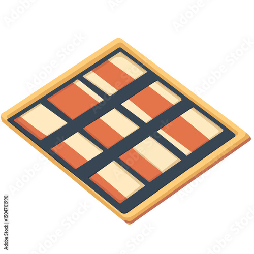 Floor Mat, cartoon vector illustration, flat 2D isometric style, white background.