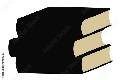 Stack of simple vector graphics of books.