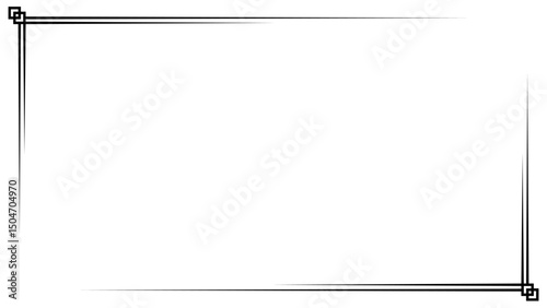 Black border with simple rectangle ornament on white. Minimalist black line frame vector for certificate, invitation, modern template, or decorative frame.
