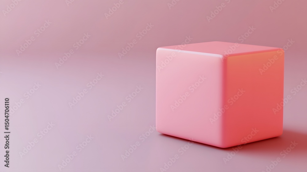 Obraz premium Pink Cube Minimalist Product Display Background