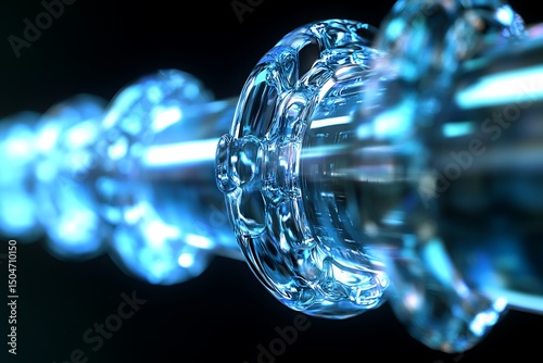 Abstract Blue Liquid Flowing Through a Pipe  A Visual Representation of Continuous Improvement