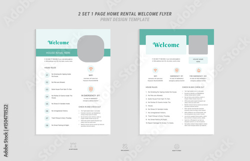 Home welcome guide flyer template set