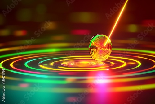 Vibrant Abstract Art Laser Light and Colorful Energy Sphere